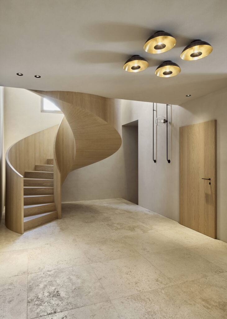 Fine-grained clay plaster TerraVista Smooth Panna (cream) color  for a private villa in Augsburg designed by Holzrausch